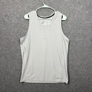 Bamboo Ave Mens Performance Tank Top Gray Recycled Polyester Workout Shirt Large
